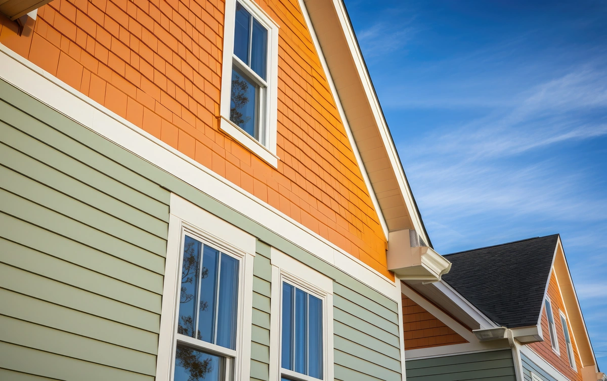 colorful cement fiber siding on house
