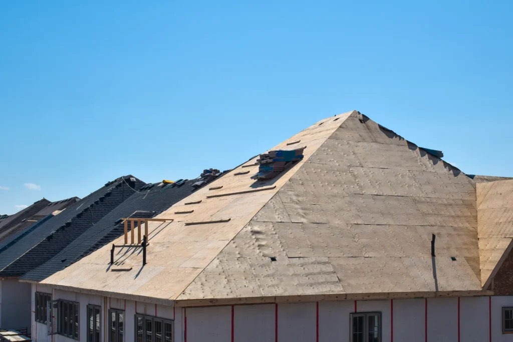 roof sheathing on a residential home